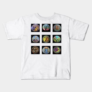 mini images of 9 paintings by LowEndGraphics Kids T-Shirt